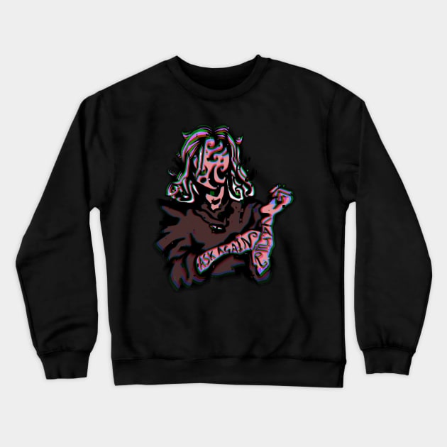 Ask Again Later. Glitchcore in Sky pink Crewneck Sweatshirt by TheDoodlemancer